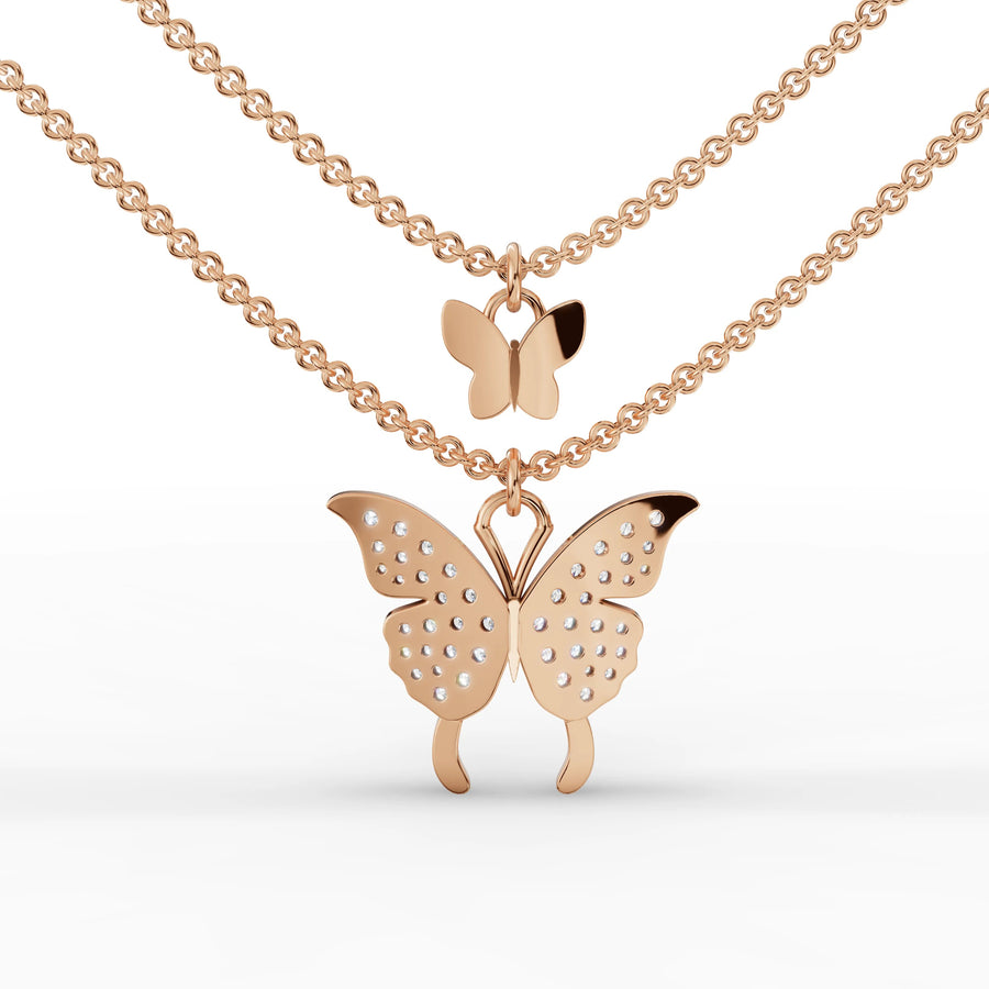 Rose gold layered motif detail