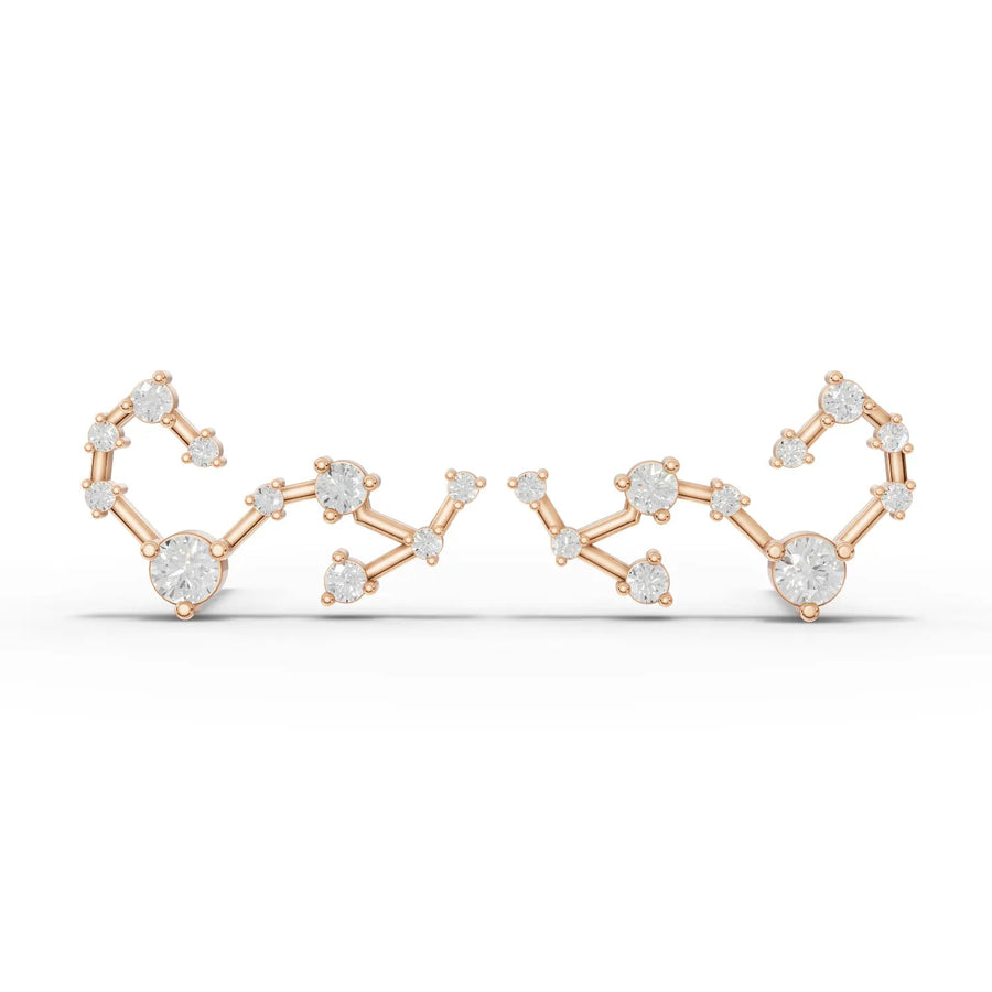 Scorpio constellation earrings in rose gold