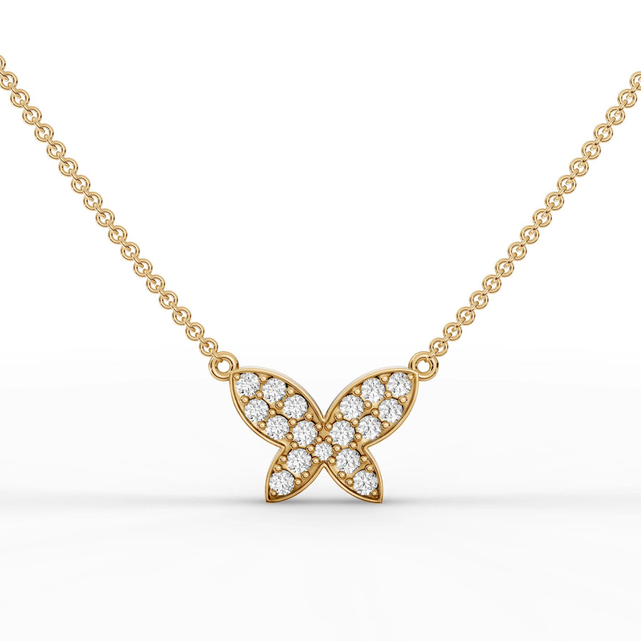 Yellow gold butterfly pendant