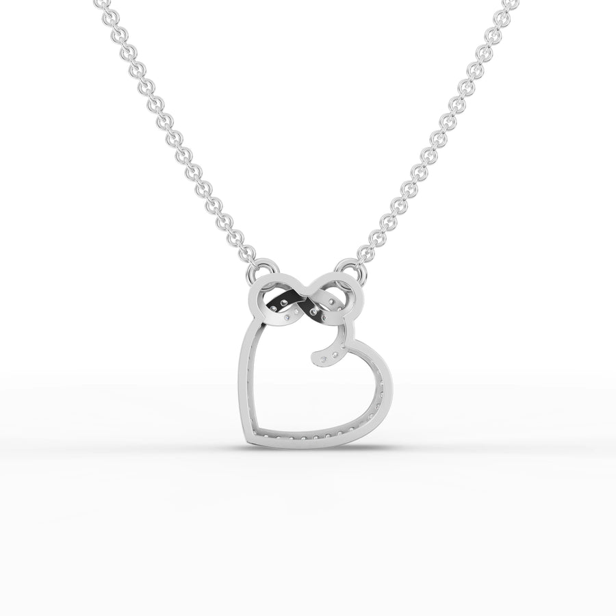 Infinity heart lab-grown pendant white gold close-up