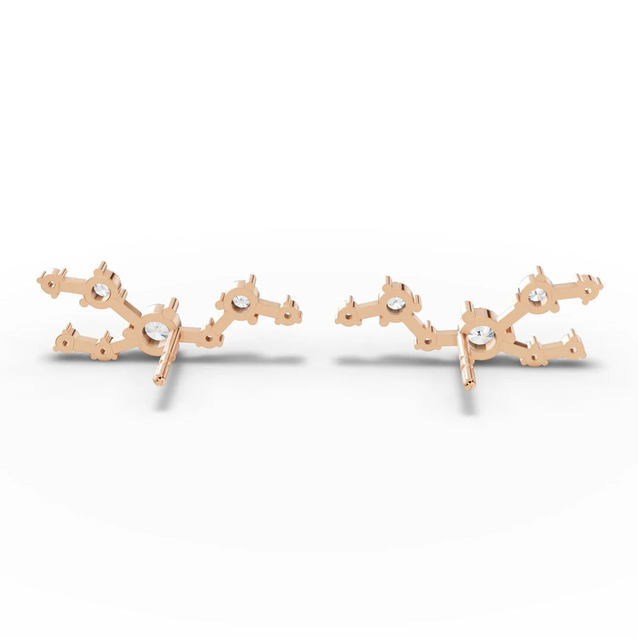 Rose gold constellation earrings profile