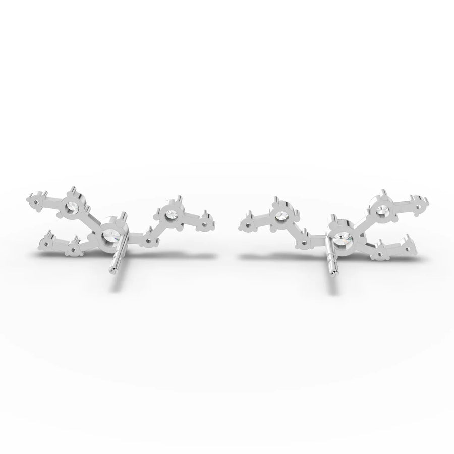 White gold constellation earrings profile