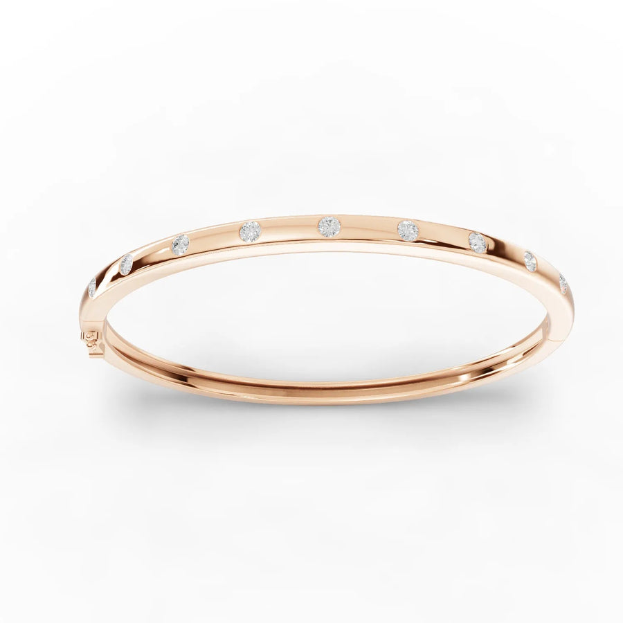 Diamond bangle in rose gold
