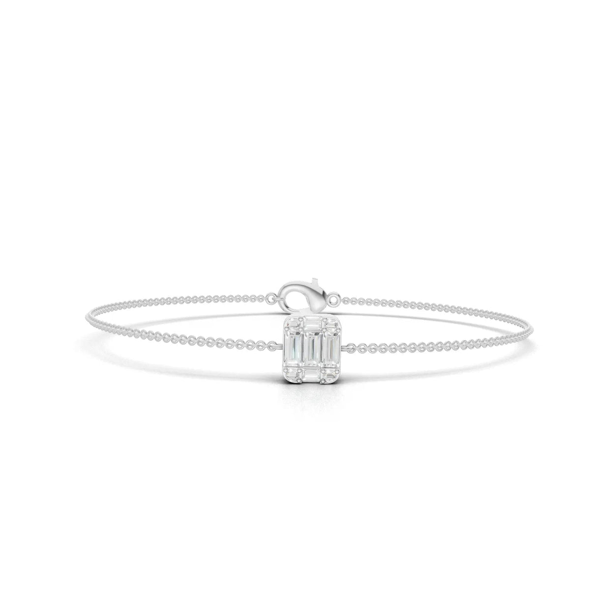 White gold beaded chain detail