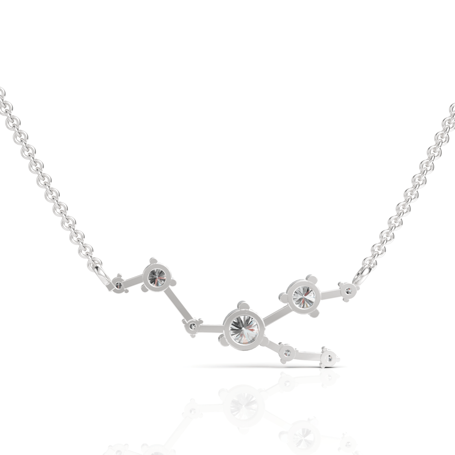 White gold Taurus pendant angled profile