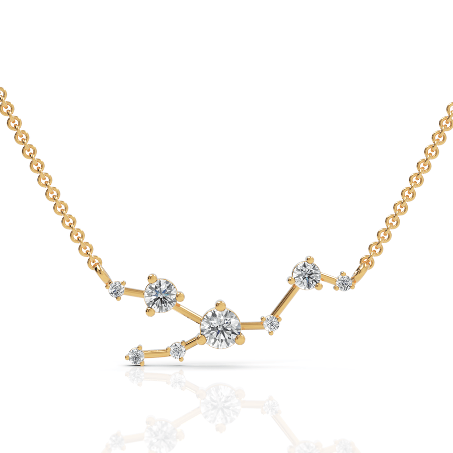 Taurus constellation pendant yellow gold top view