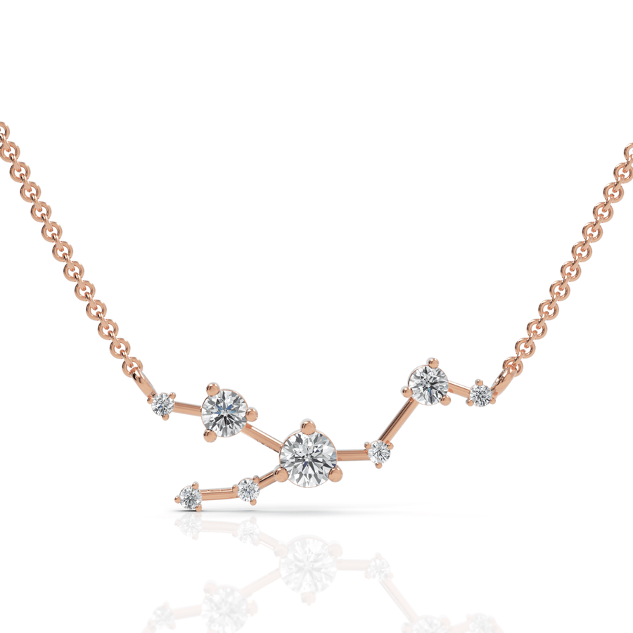 Taurus constellation pendant rose gold top view