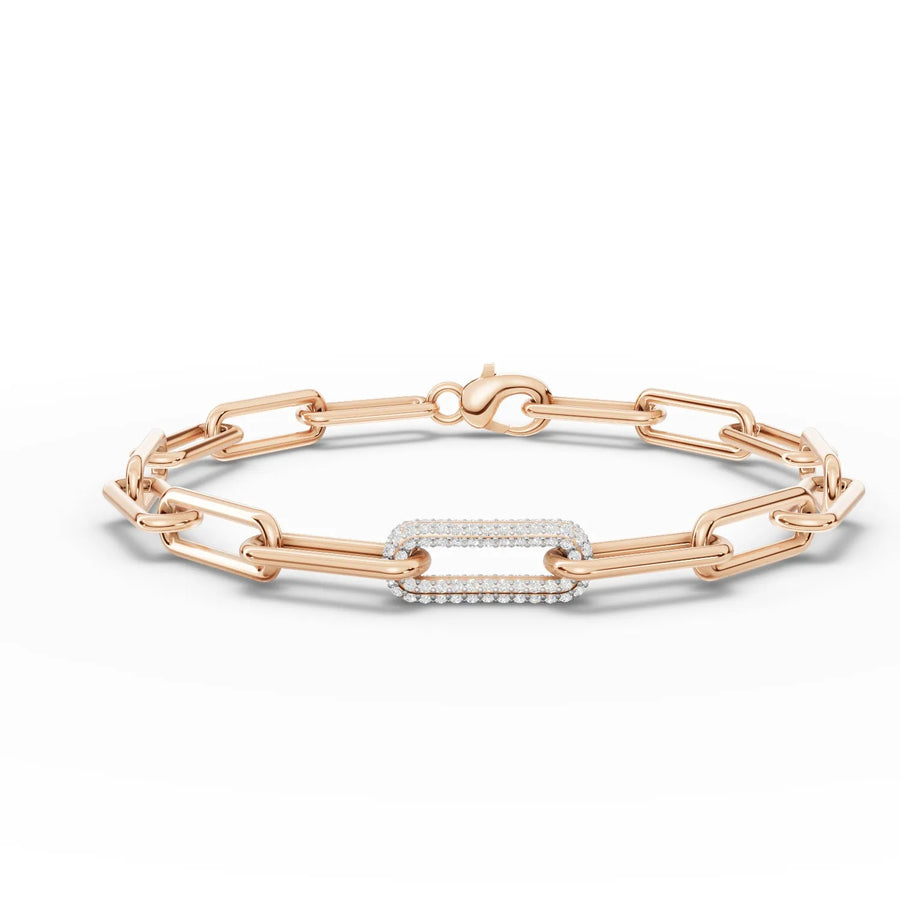 Chain link bracelet in rose gold