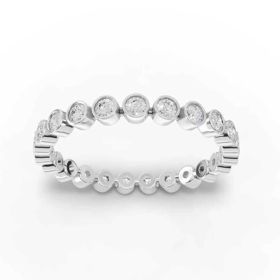 0.58 ct round bezel full eternity lab-grown diamond band with continuous brilliant-cut diamonds
