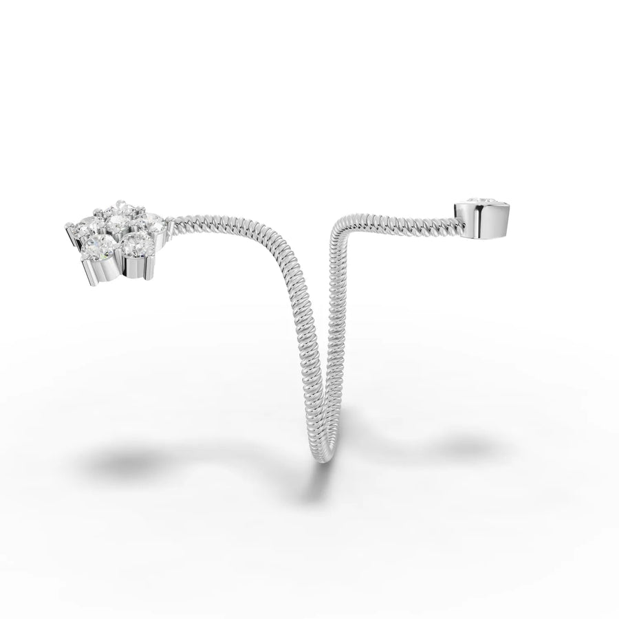 Cluster diamond detail white gold close-up