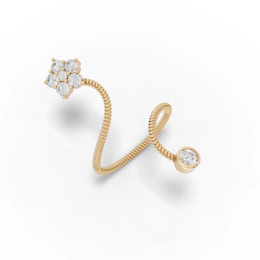 Yellow gold spiral band angled profile
