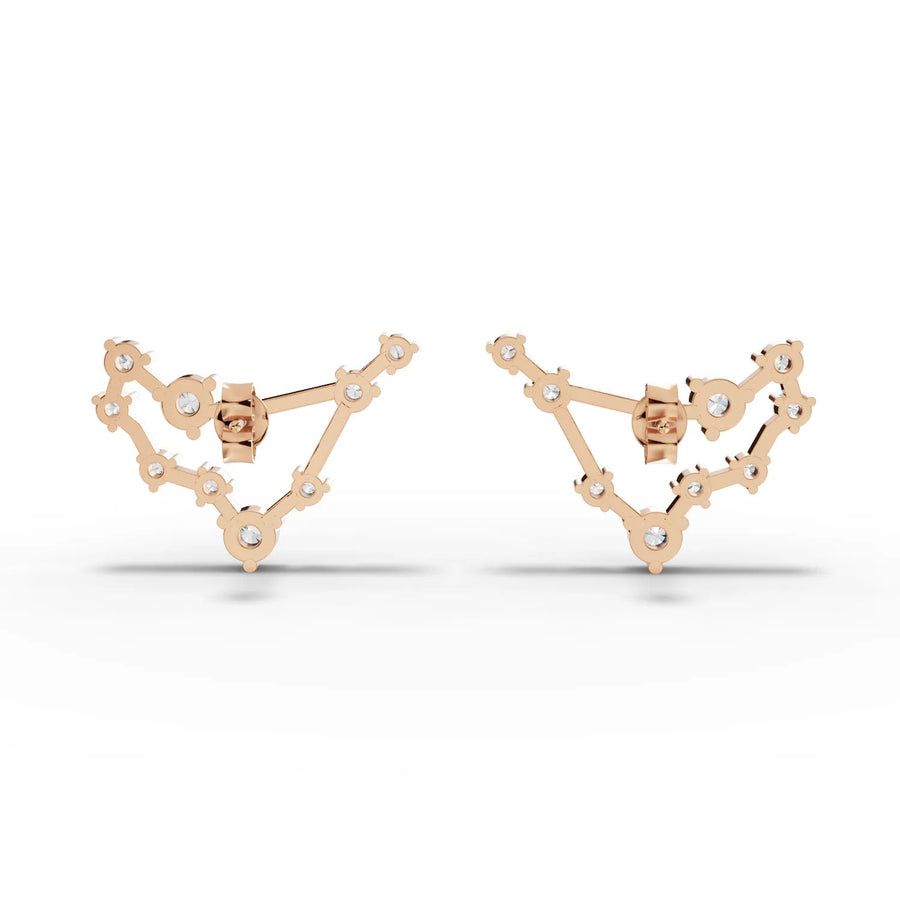 Rose gold prong-set constellation diamond detail