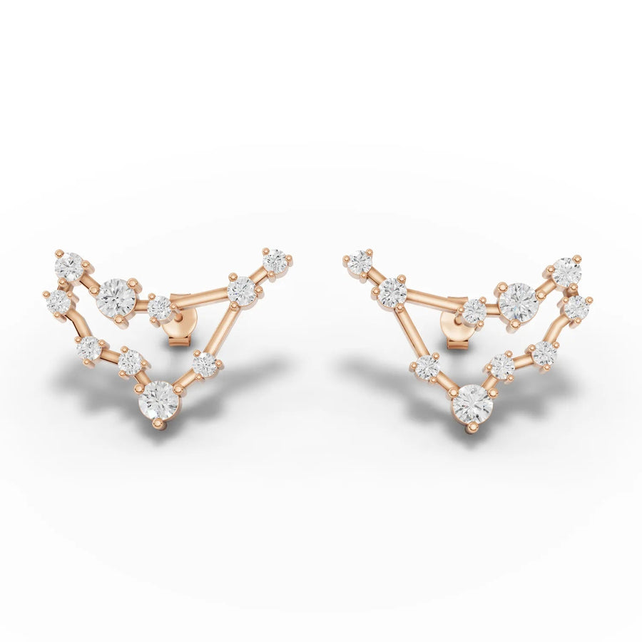 Rose gold constellation earring profile