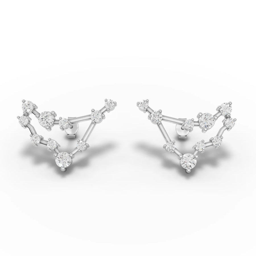 White gold constellation earring profile