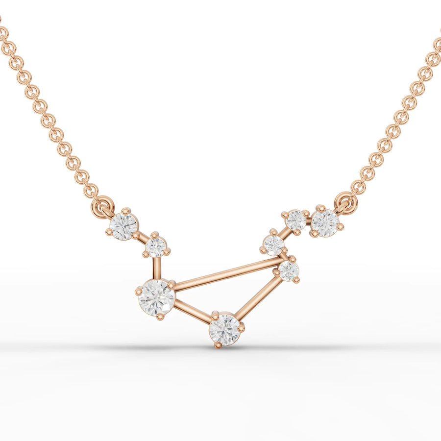 Libra constellation pendant in rose gold