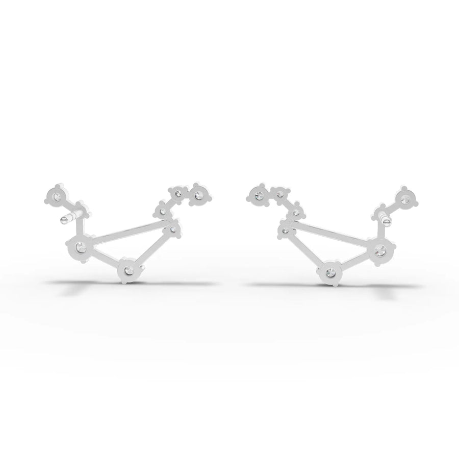 Angled white gold Libra pendant