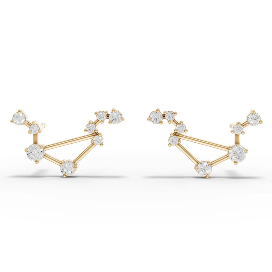 Libra constellation pendant in yellow gold