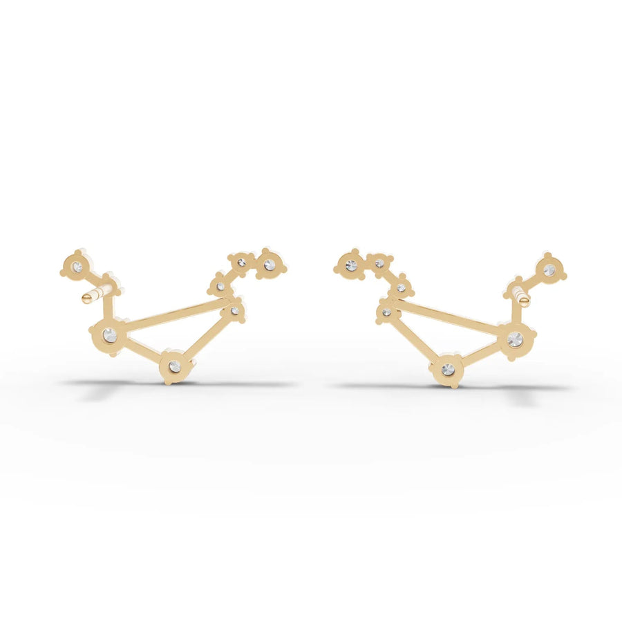 Front view of yellow gold constellation pendant