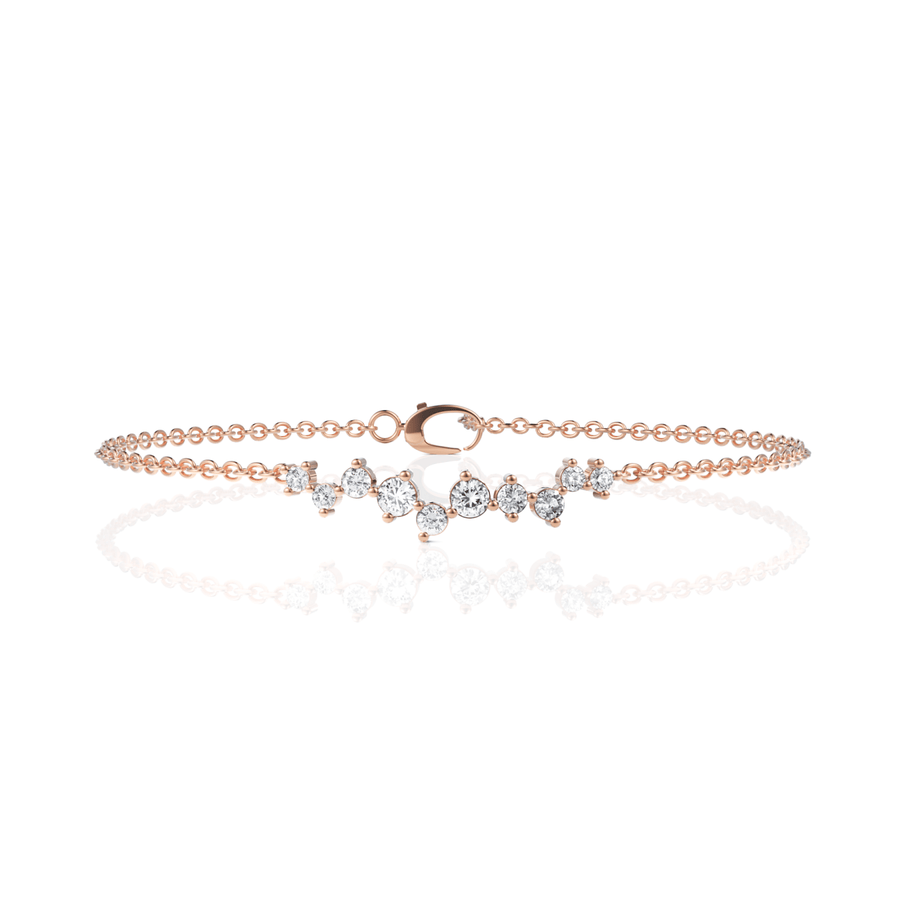 Diamond station bracelet in rose gold