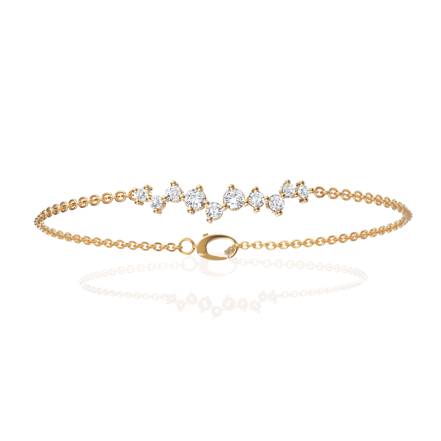 Yellow gold chain detail with diamonds