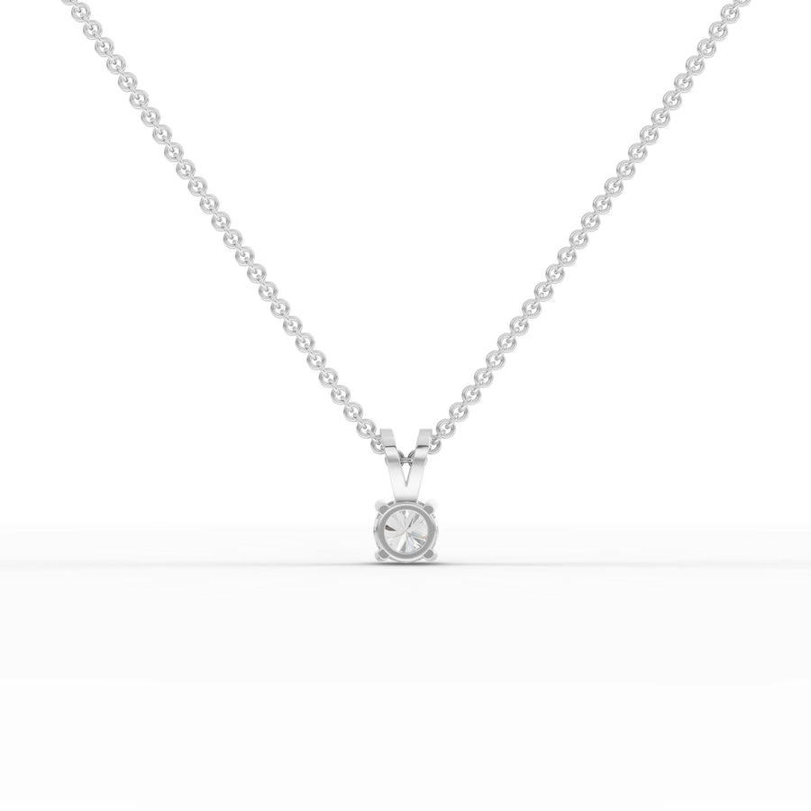 Lab-grown diamond solitaire pendant white gold close-up