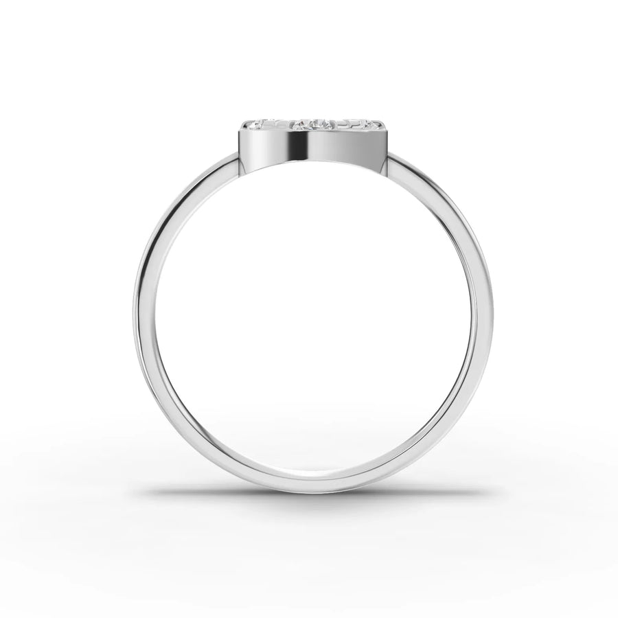 Lab-grown diamond cluster ring white gold close-up