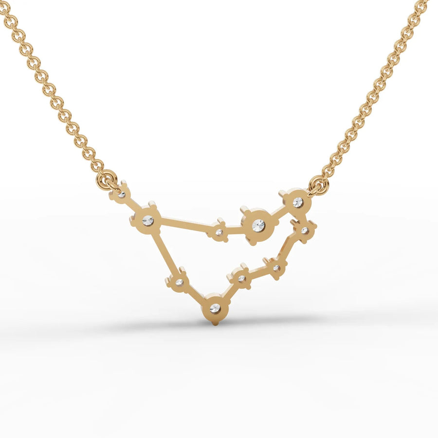 Yellow gold constellation pendant profile