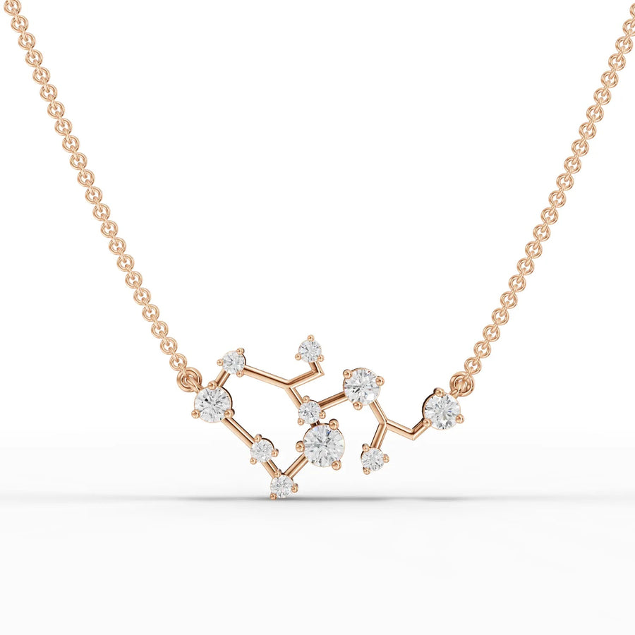 Sagittarius constellation pendant in rose gold