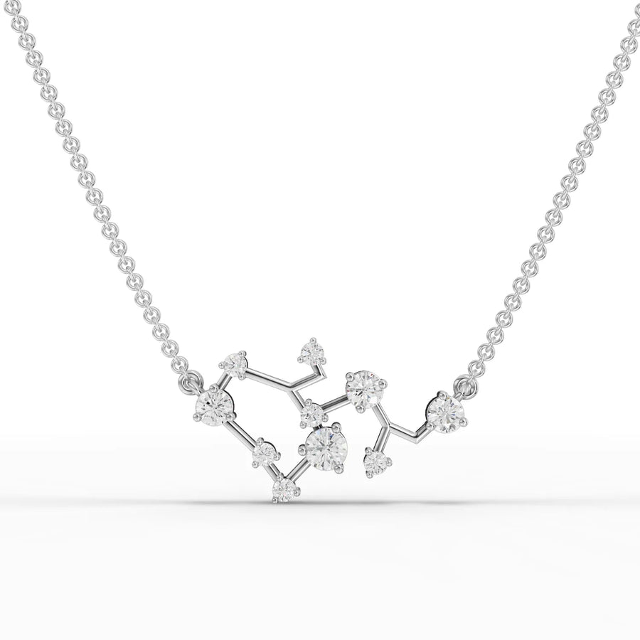 0.63 CT Sagittarius lab grown diamond pendant in 18K gold with round diamonds in a constellation layout