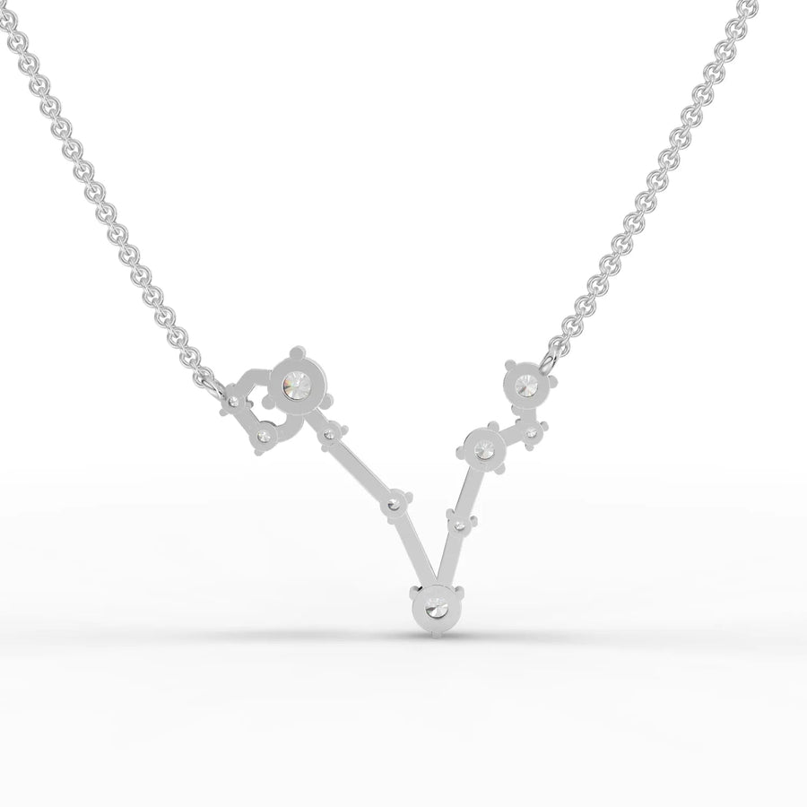 White gold Pisces pendant angled profile
