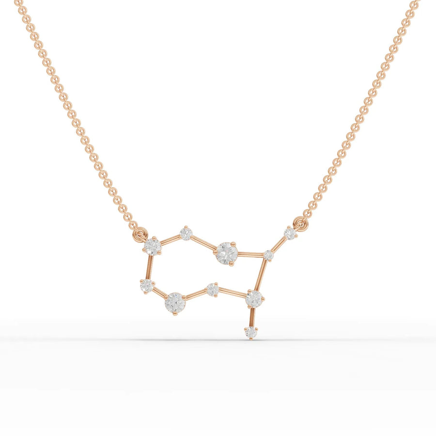 Gemini constellation pendant rose gold front view