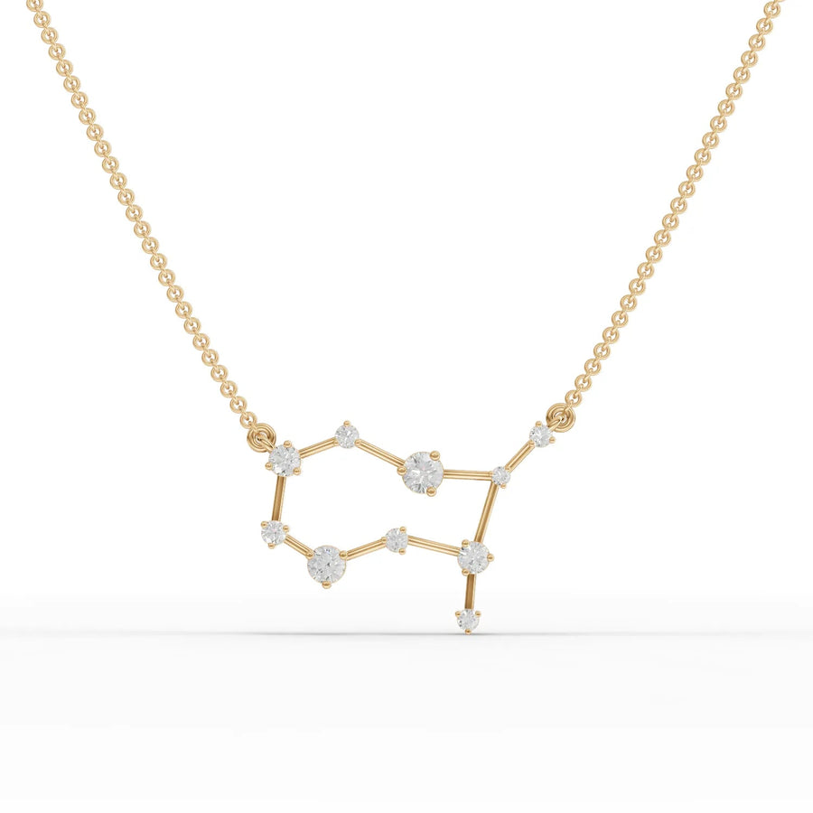 White gold constellation pendant angled