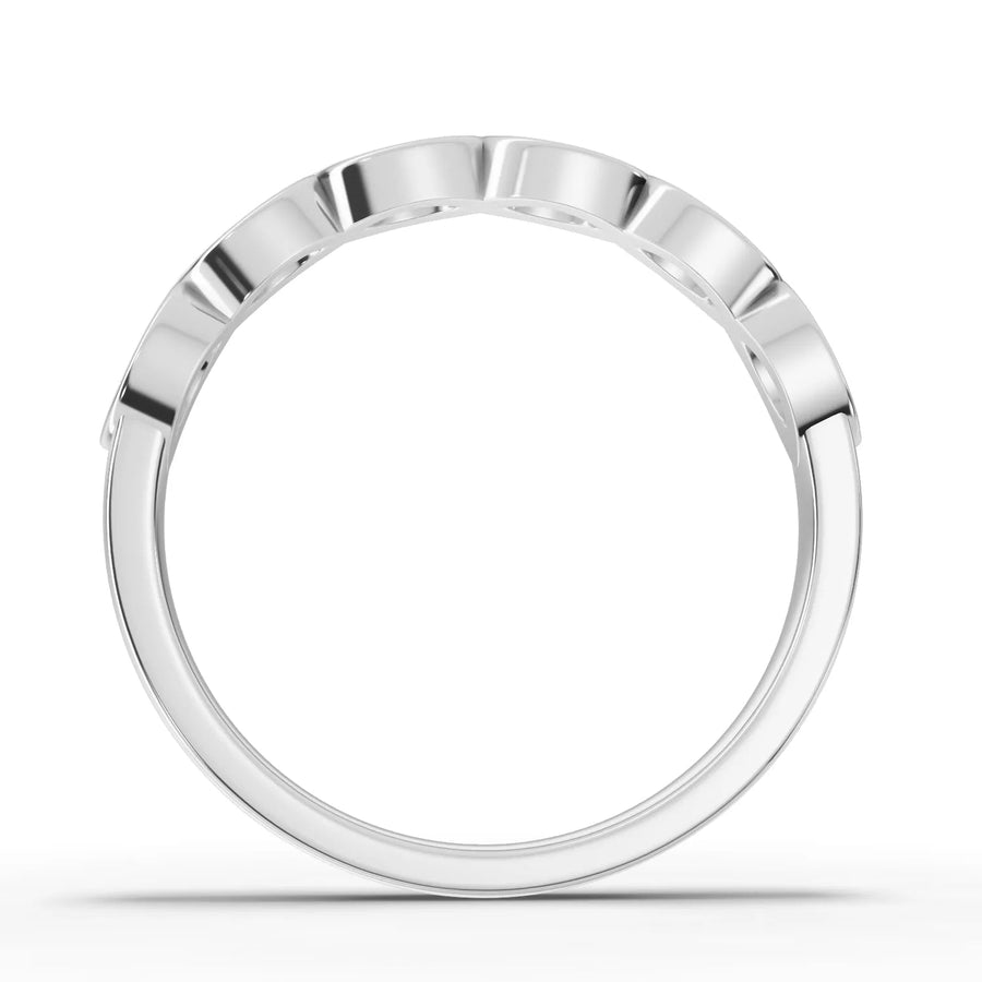 Marquise cut lab-grown eternity ring white gold close-up