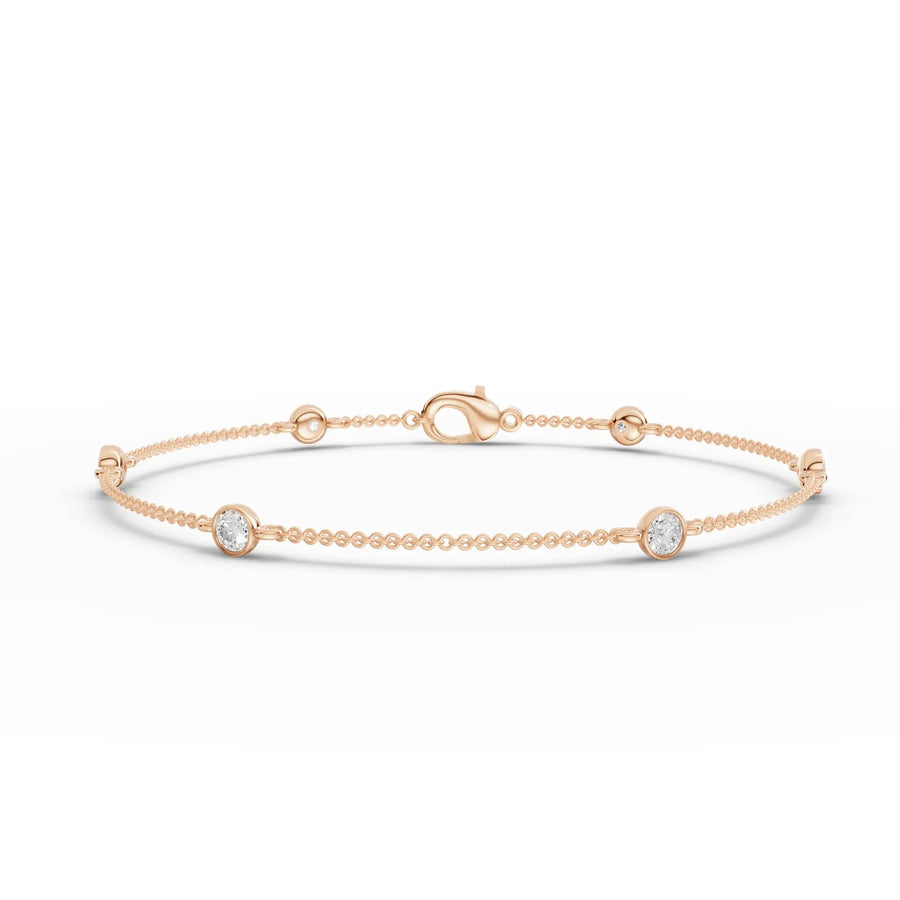 Rose gold bead-and-bezel alignment