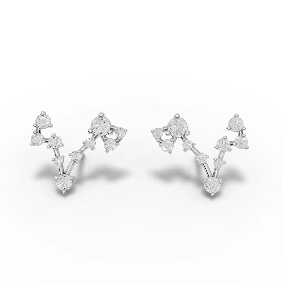 White gold constellation earring profile