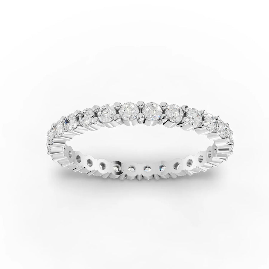 0.72 ct round lab diamond full eternity ring in basket setting with continuous brilliant-cut diamonds
