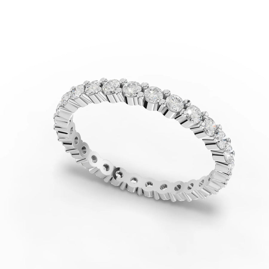 Round eternity ring white gold angle