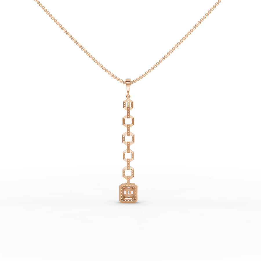 Rose gold linear motif detail