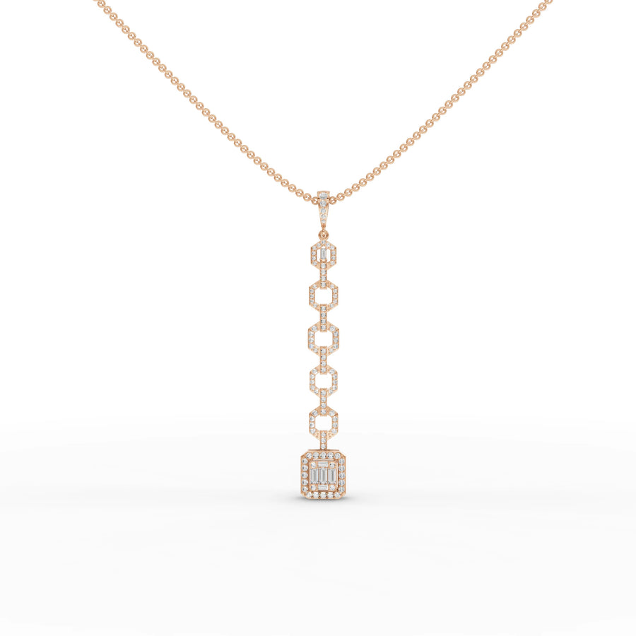 Rose gold geometric pendant