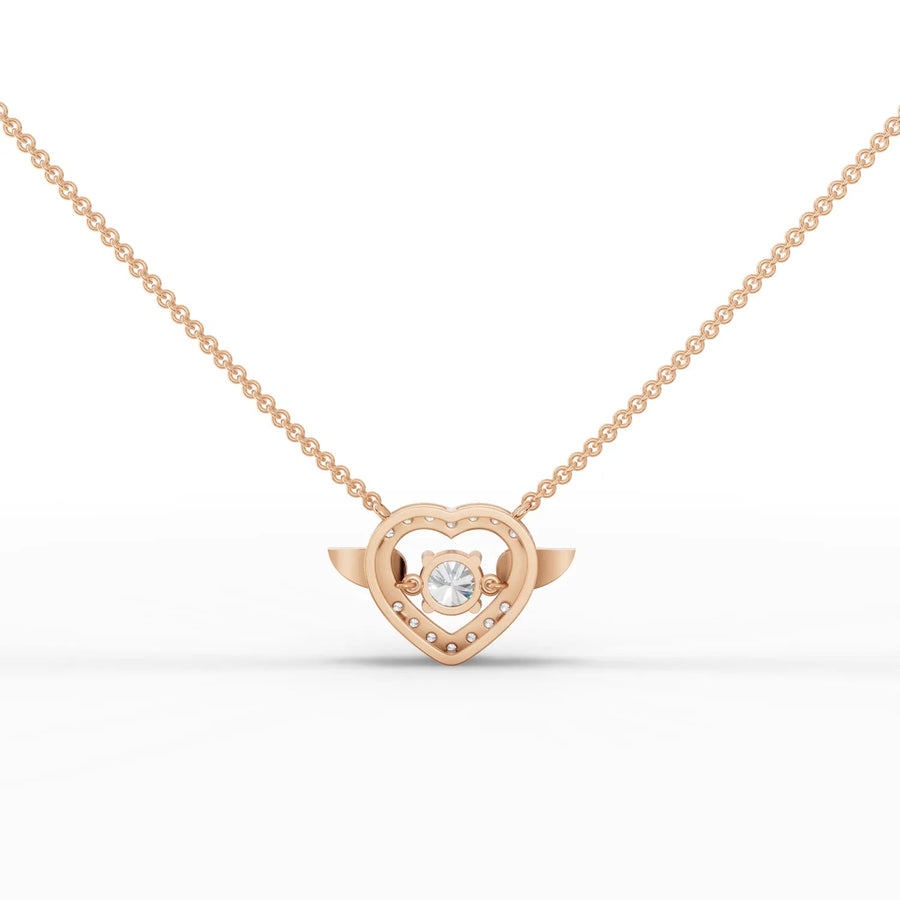 Rose gold wing curvature detail