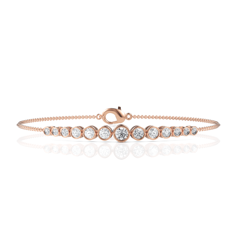 Rose gold gradient bezel diamond bracelet