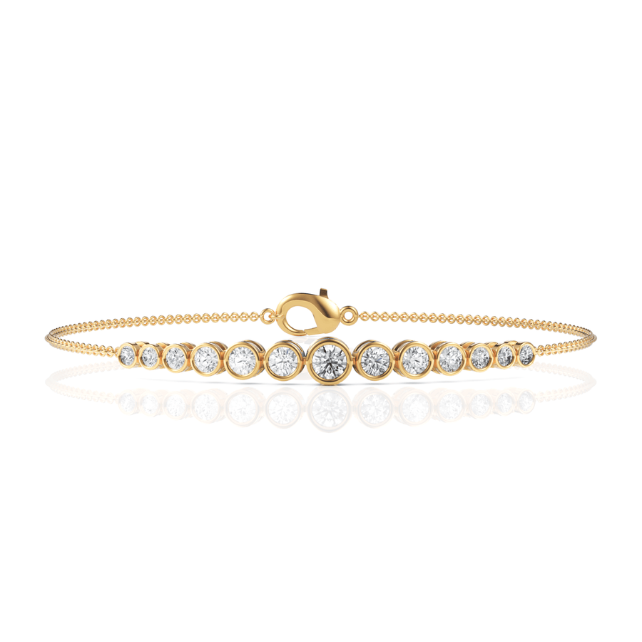 Yellow gold gradient bezel bracelet