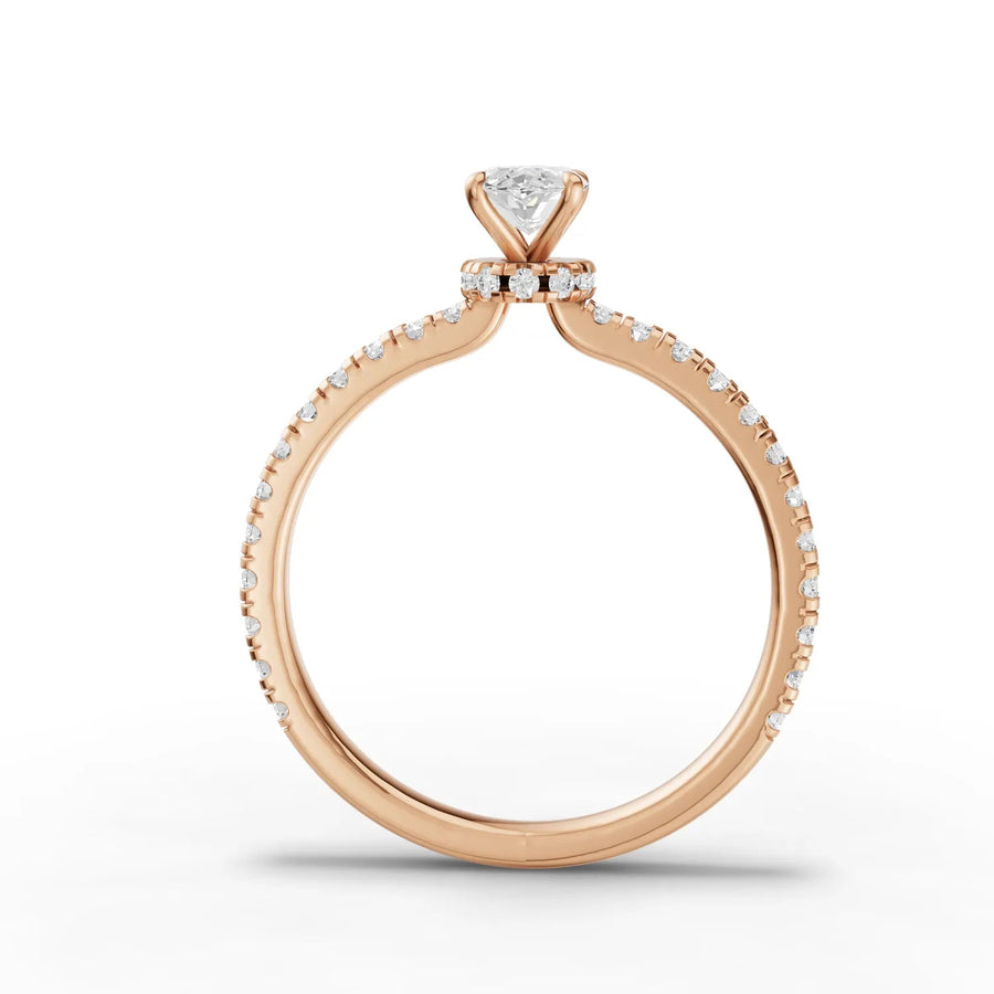 Rose gold pavé alignment detail