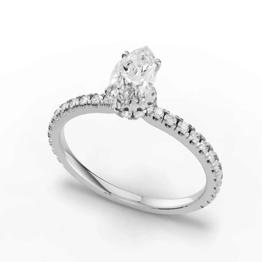 White gold pavé seating macro