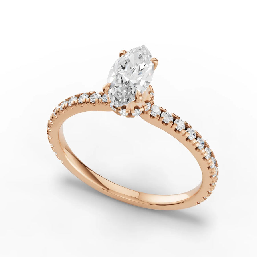 Rose gold prong geometry macro