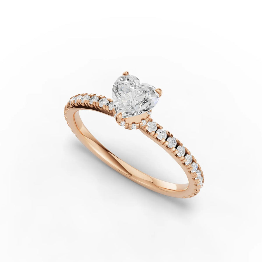 Rose gold prong structure macro