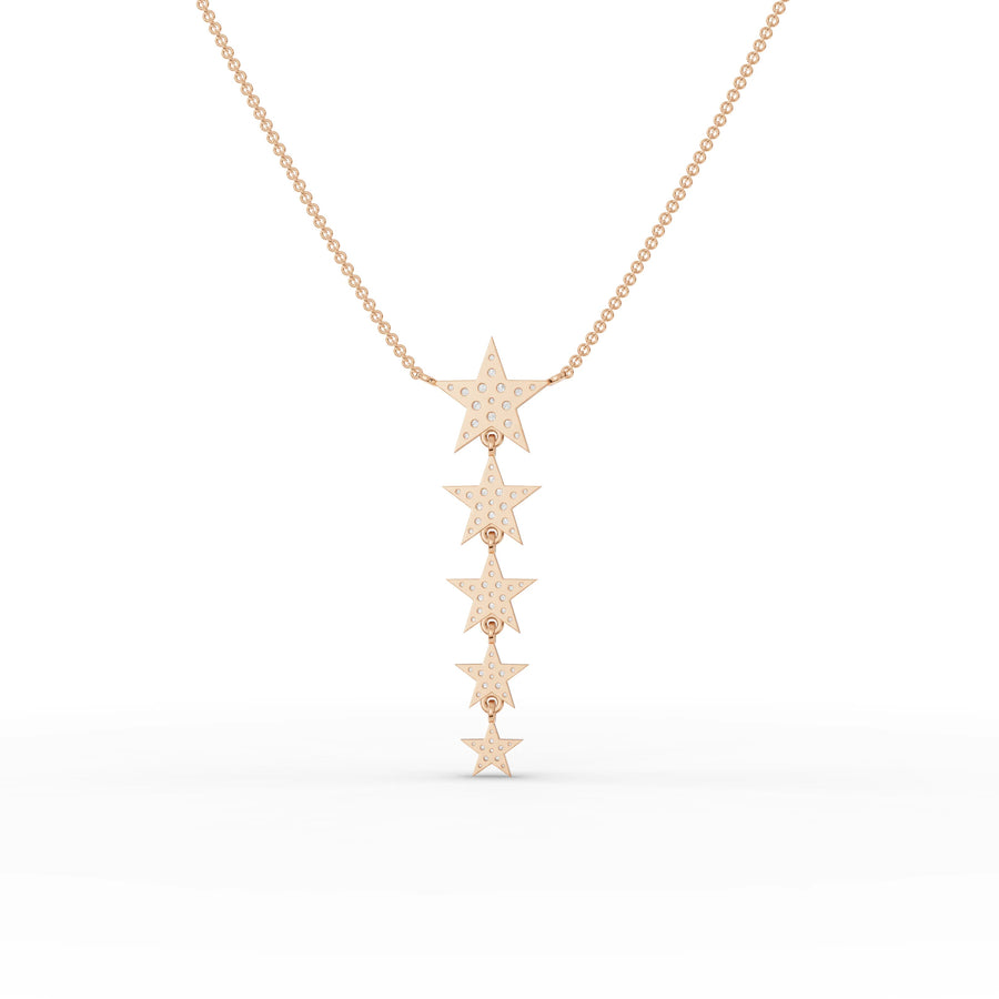 Rose gold cascading structure detail