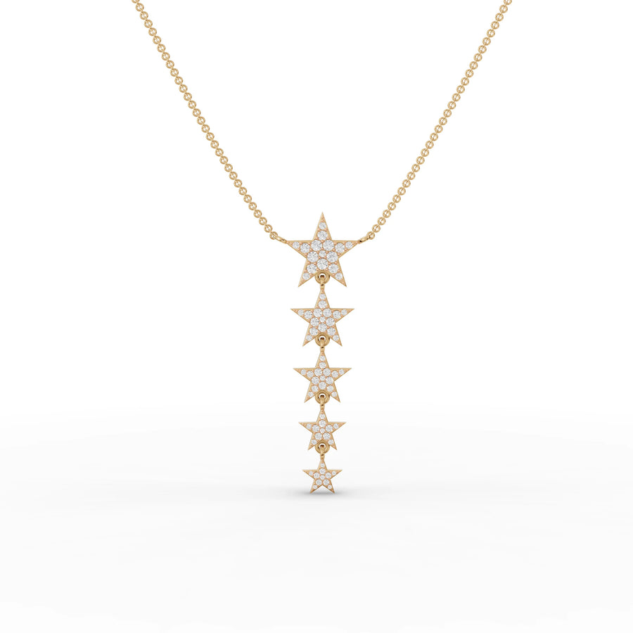 Yellow gold five-star pendant