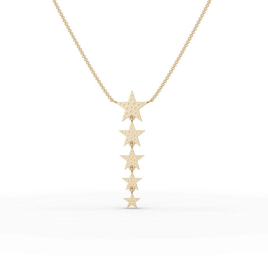 Stone distribution detail in yellow gold