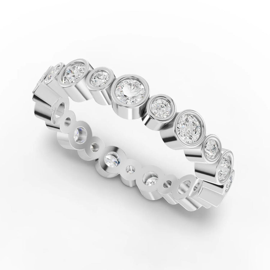 Round eternity ring white gold angle